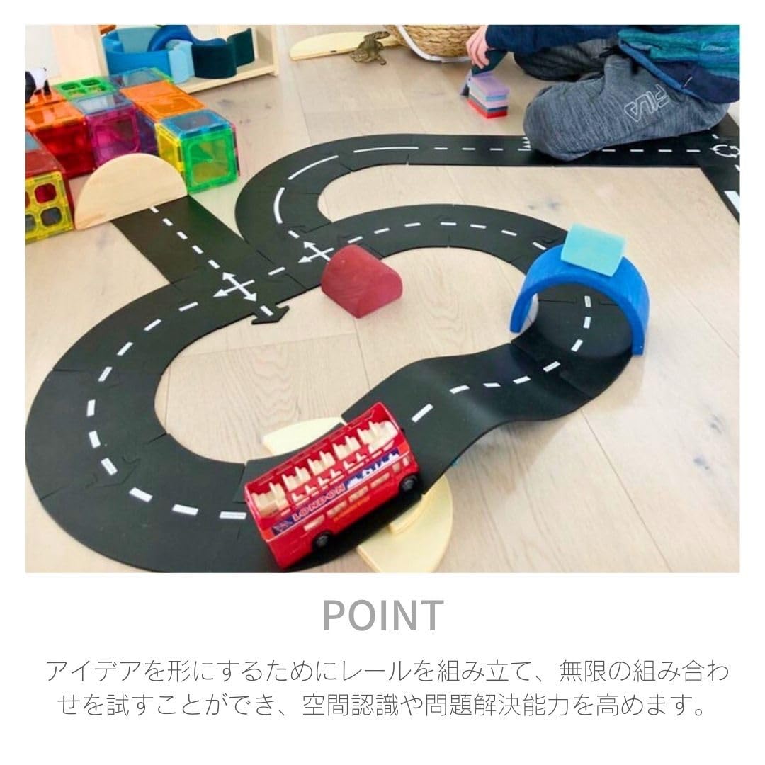 way to play 道路パズル 24ピースセット Amazon.co.jp: [AiO JAPAN] 道路 おもちゃ パズル レール 24ピース 車